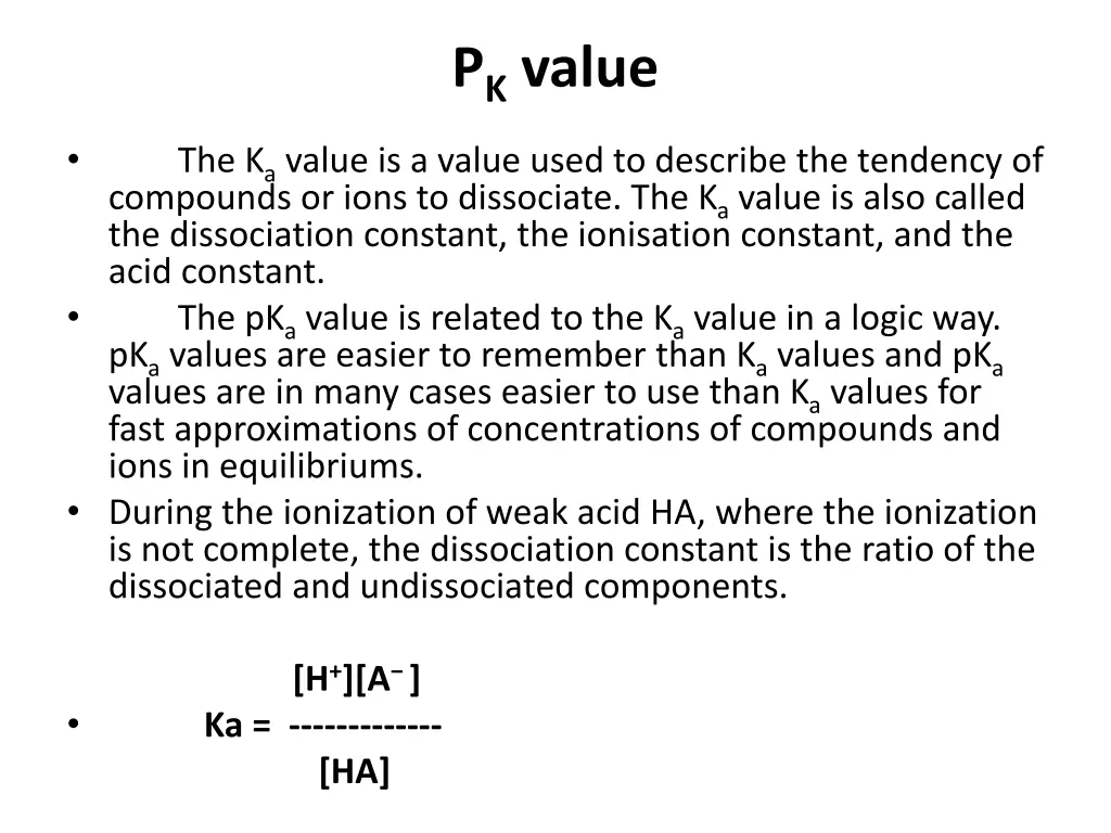 p k value