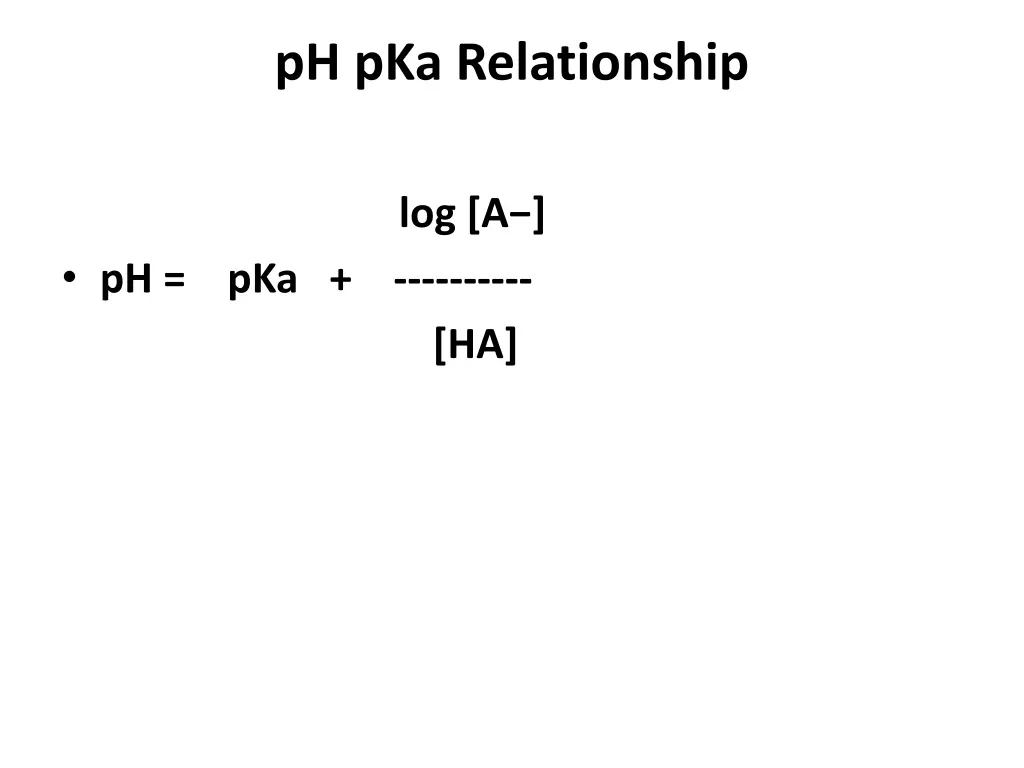 ph pka relationship