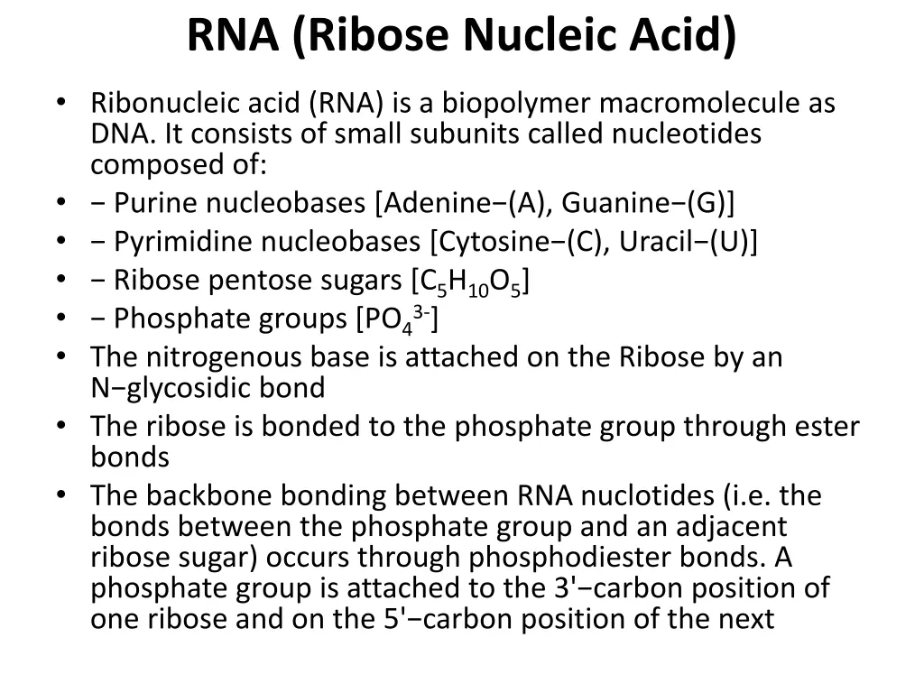 rna ribose nucleic acid