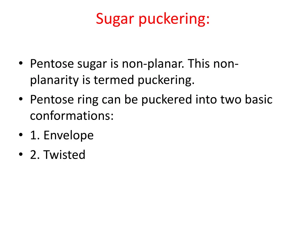 sugar puckering