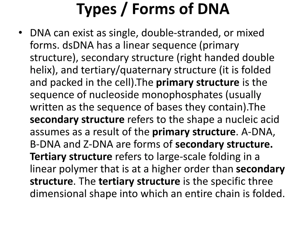 types forms of dna