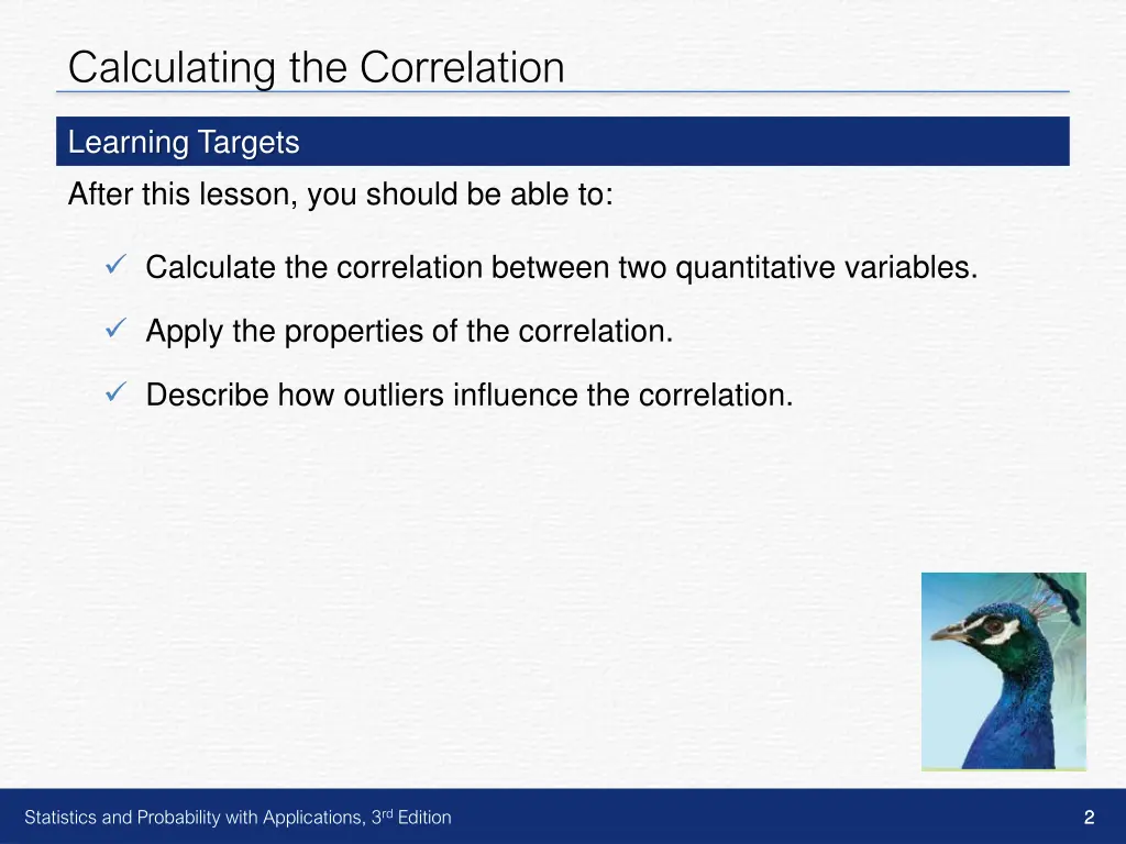 calculating the correlation