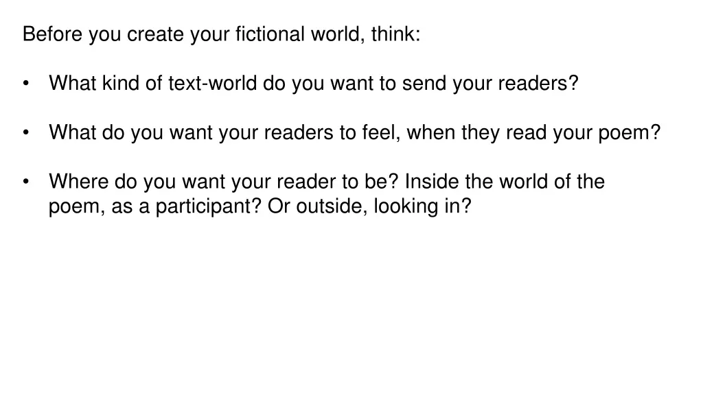 before you create your fictional world think