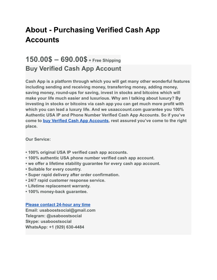 about purchasing verified cash app accounts