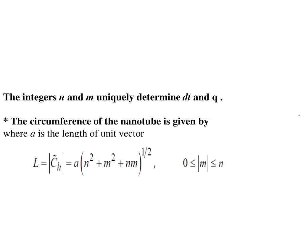 the integers n and m uniquely determine dt and q