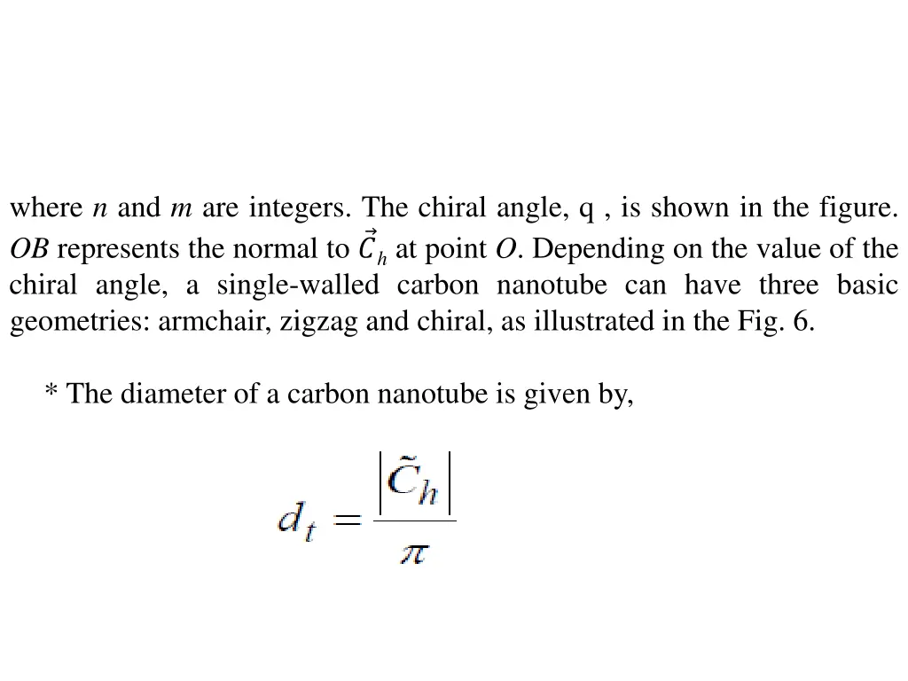 where n and m are integers the chiral angle