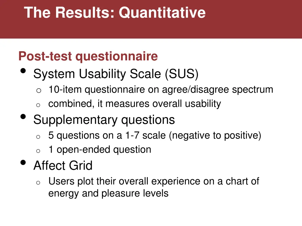 the results quantitative