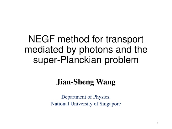 negf method for transport mediated by photons