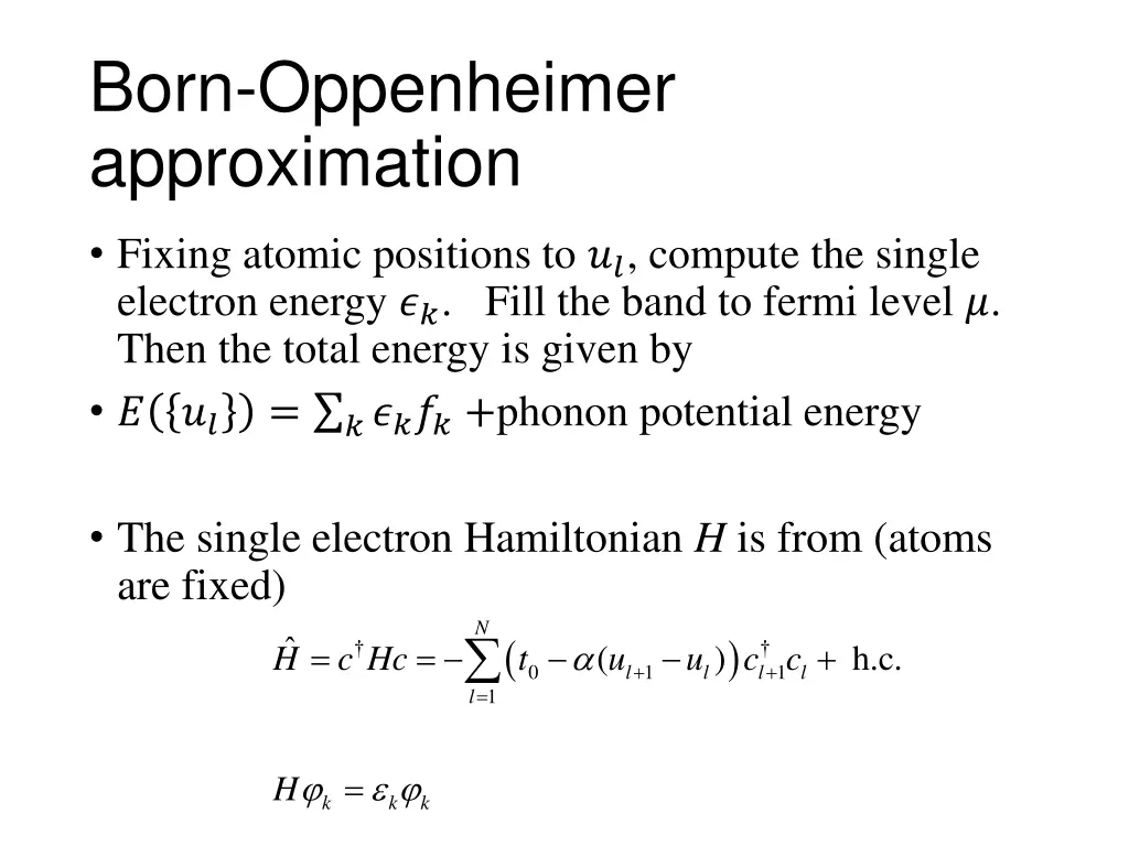 born oppenheimer approximation