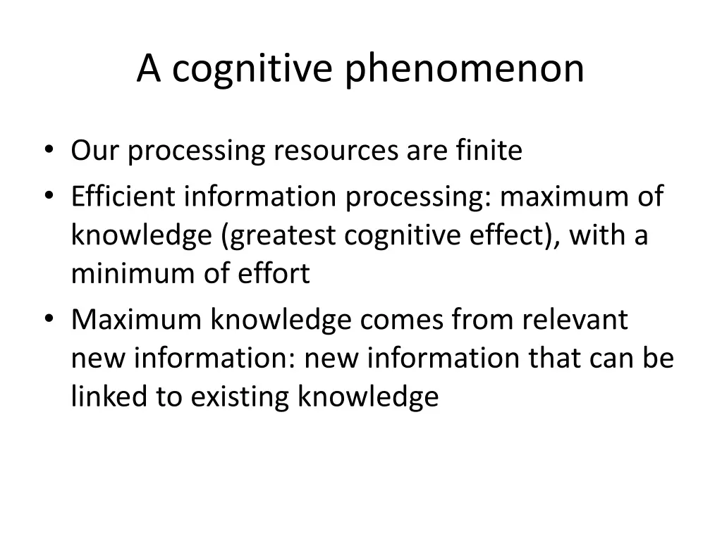 a cognitive phenomenon