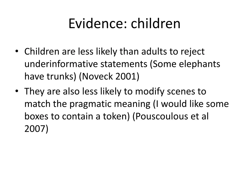 evidence children