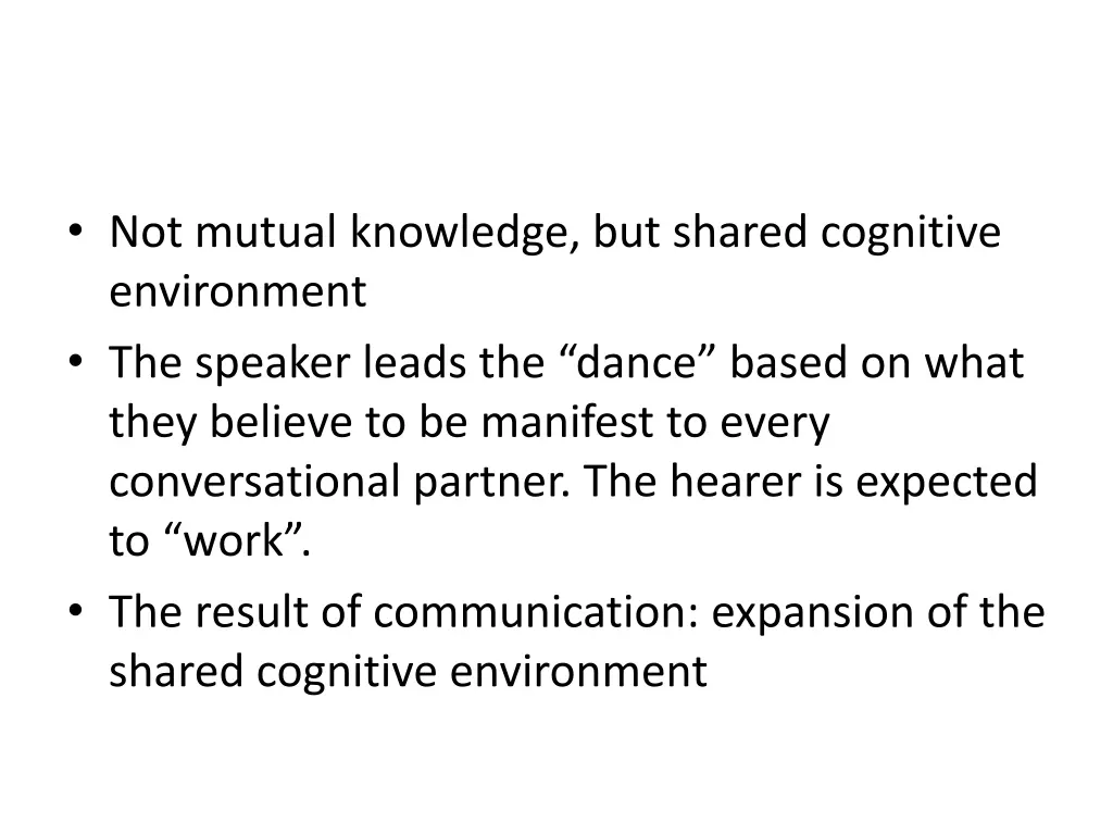 not mutual knowledge but shared cognitive