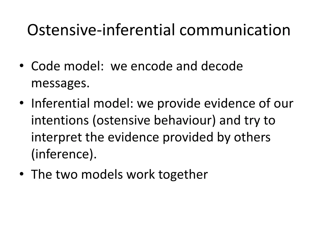 ostensive inferential communication