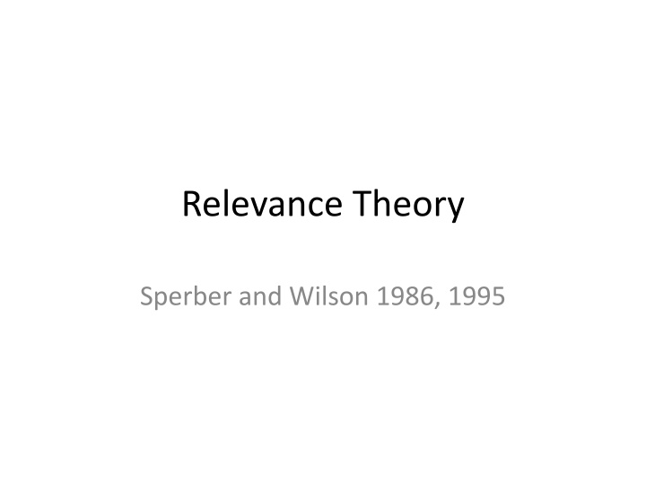 relevance theory