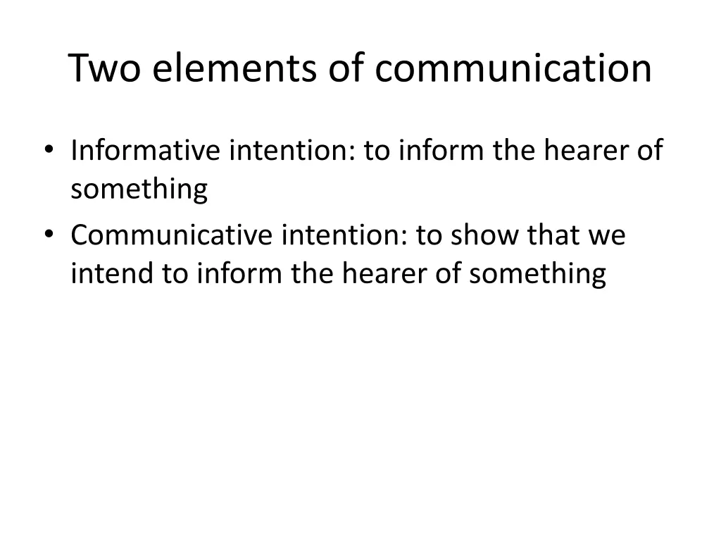 two elements of communication