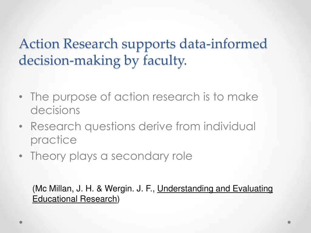 action research supports data informed decision