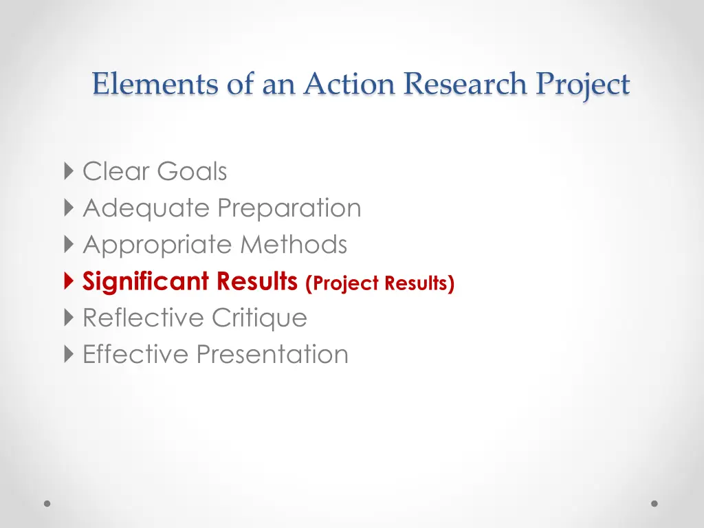 elements of an action research project 3