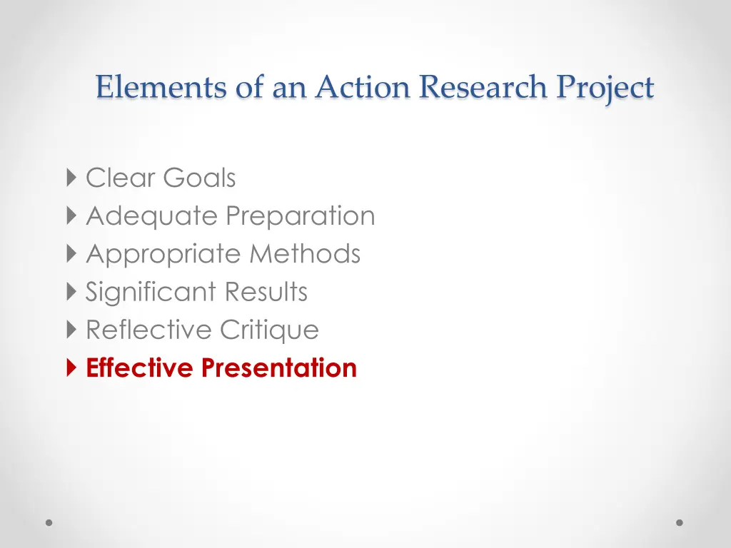 elements of an action research project 5