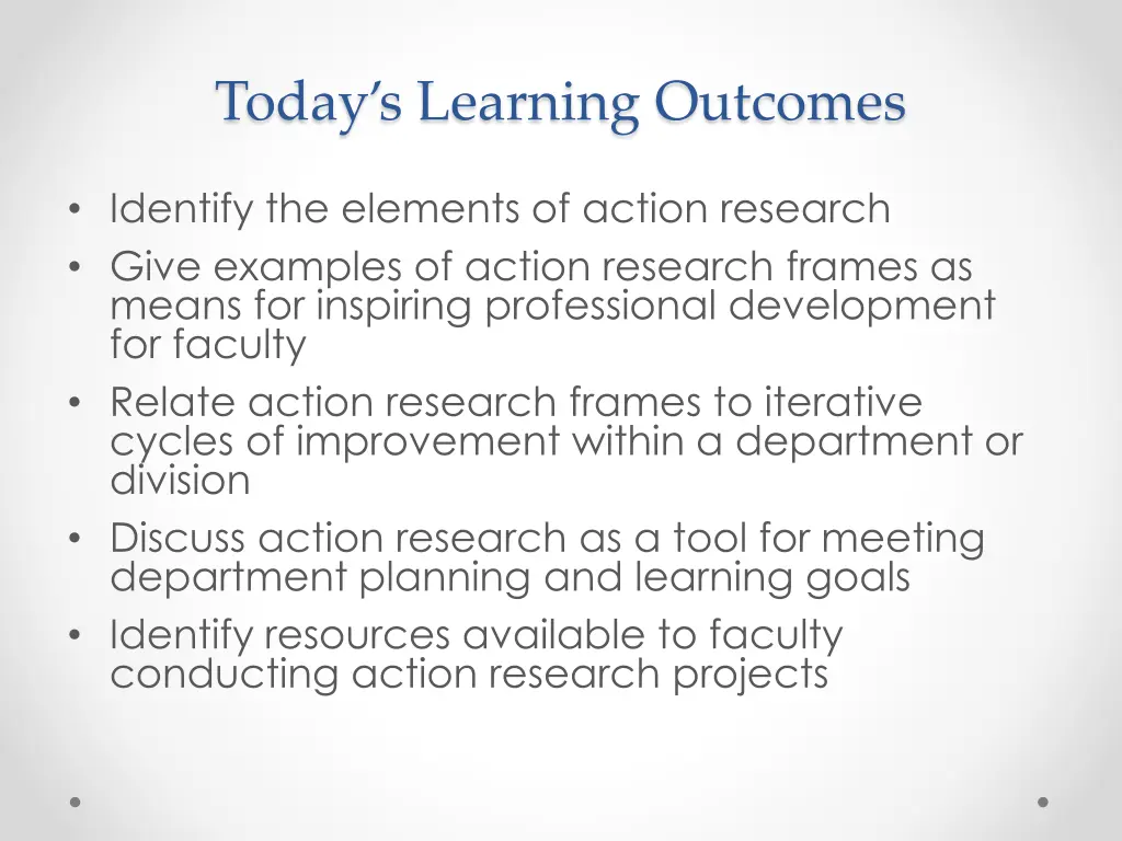 today s learning outcomes