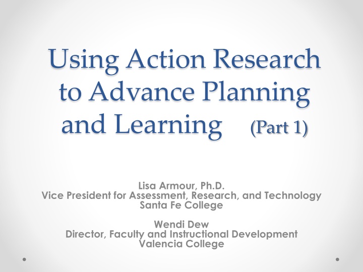 using action research to advance planning