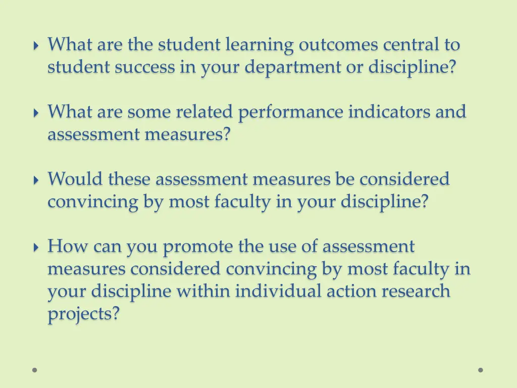 what are the student learning outcomes central