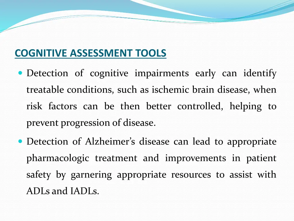 cognitive assessment tools