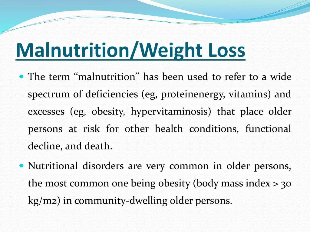 malnutrition weight loss