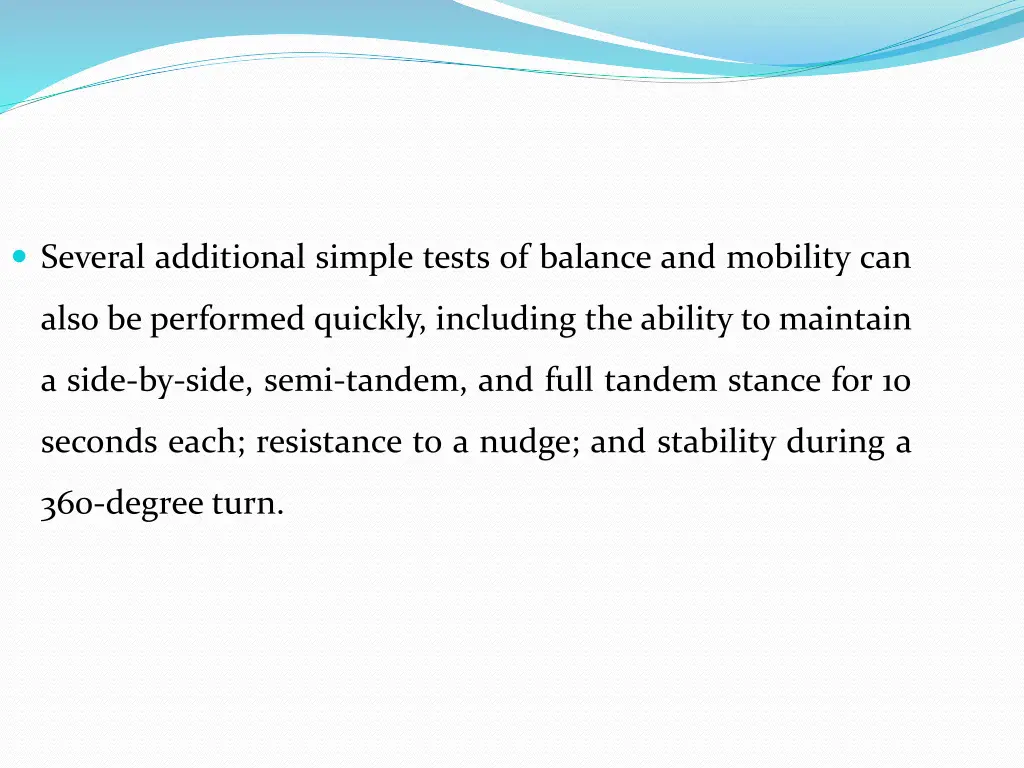 several additional simple tests of balance