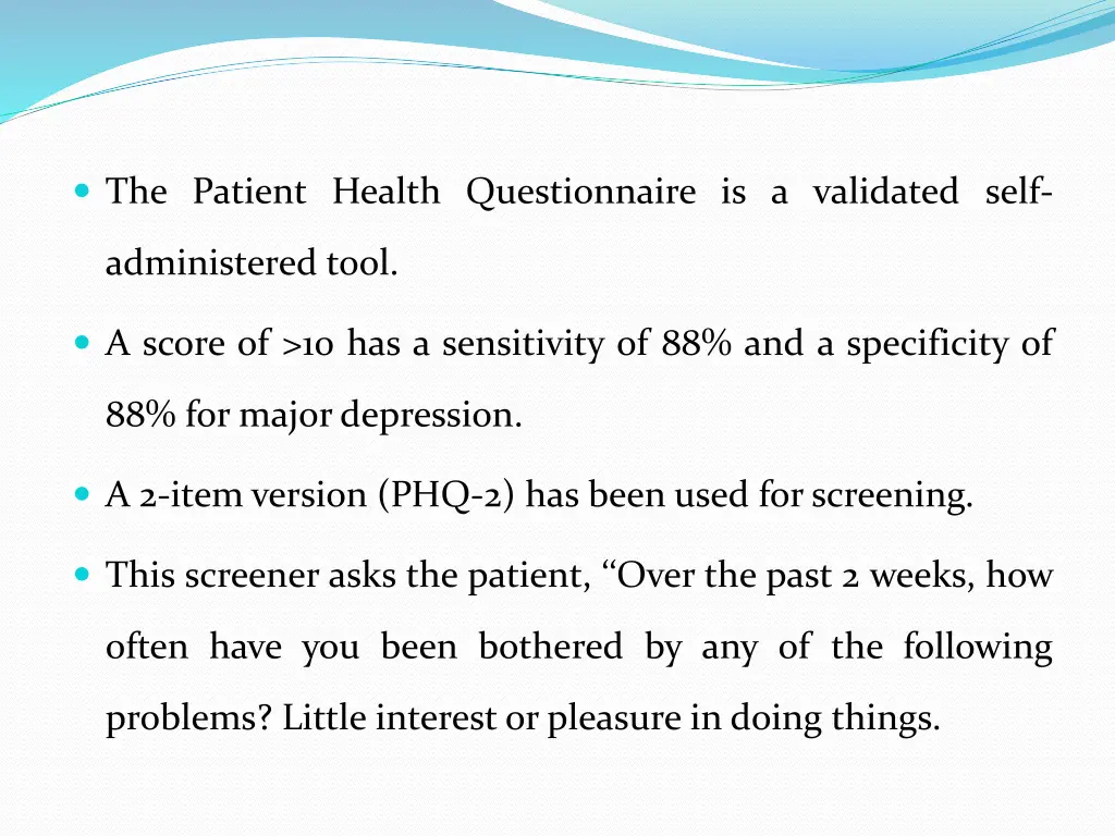 the patient health questionnaire is a validated