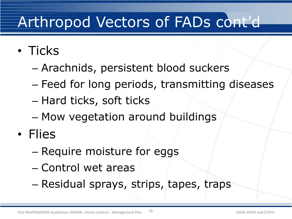 arthropod vectors of fads cont d