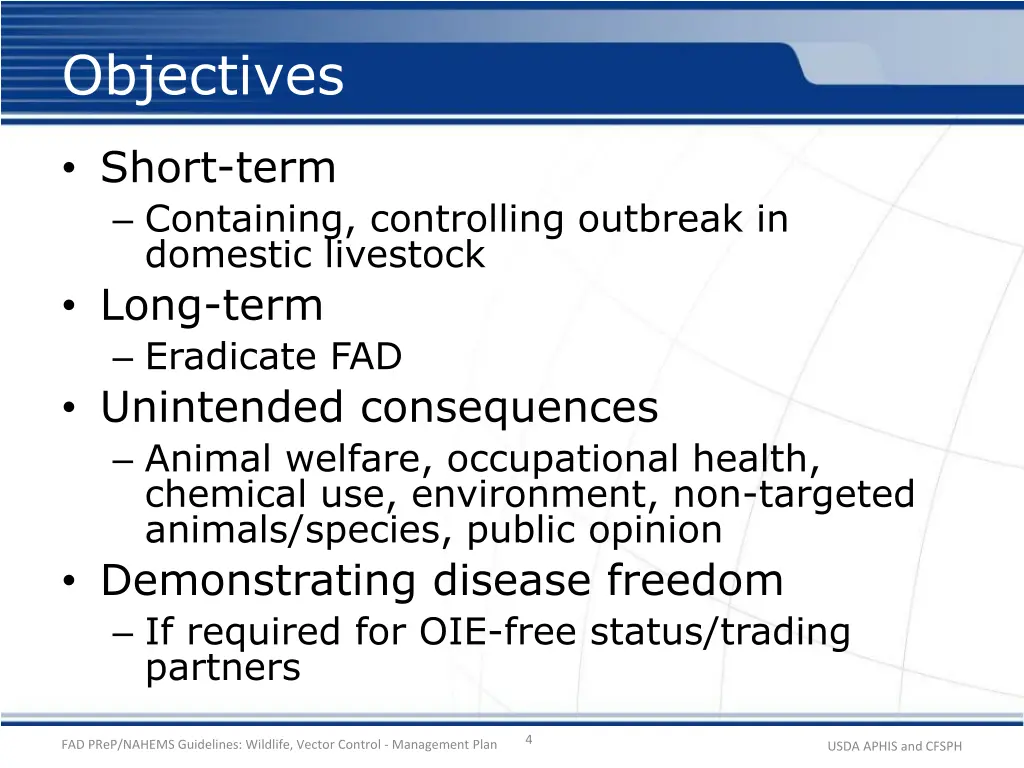 objectives