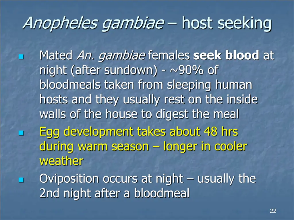 anopheles gambiae host seeking