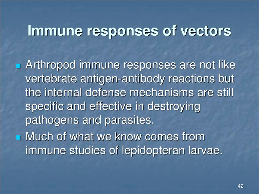 immune responses of vectors