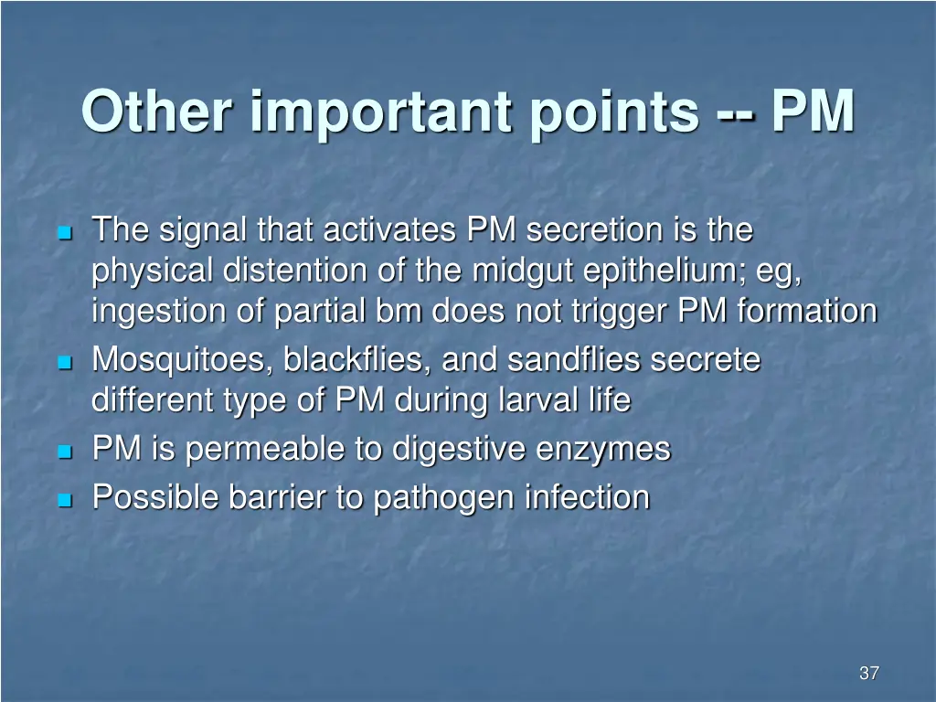 other important points pm