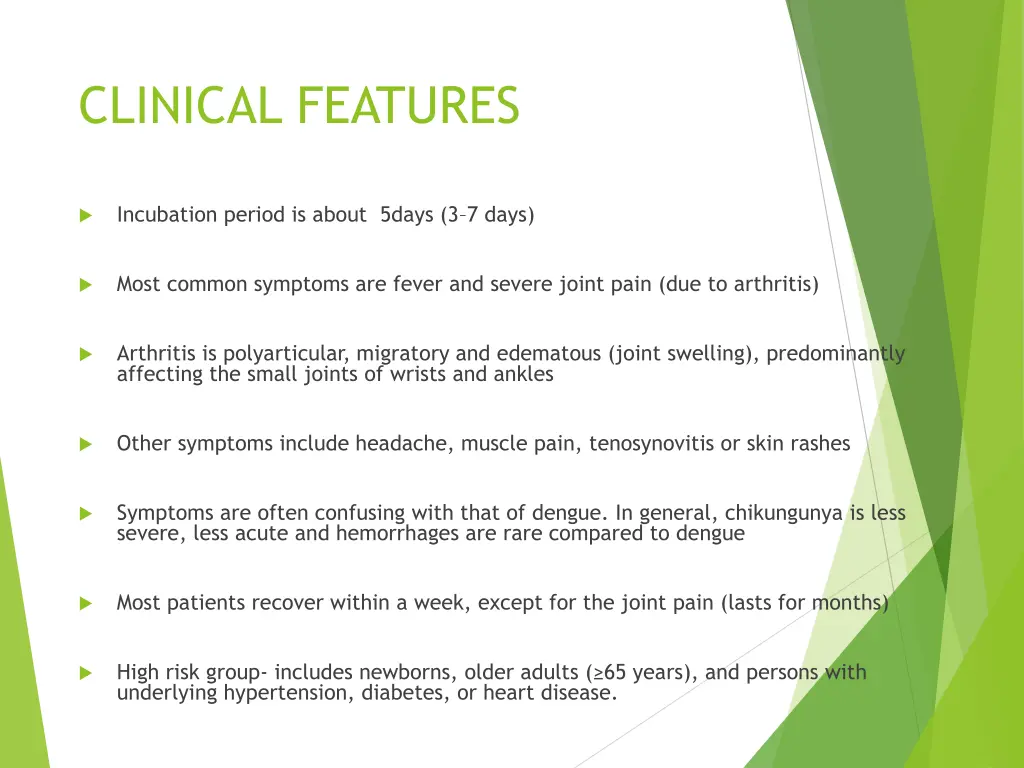 clinical features