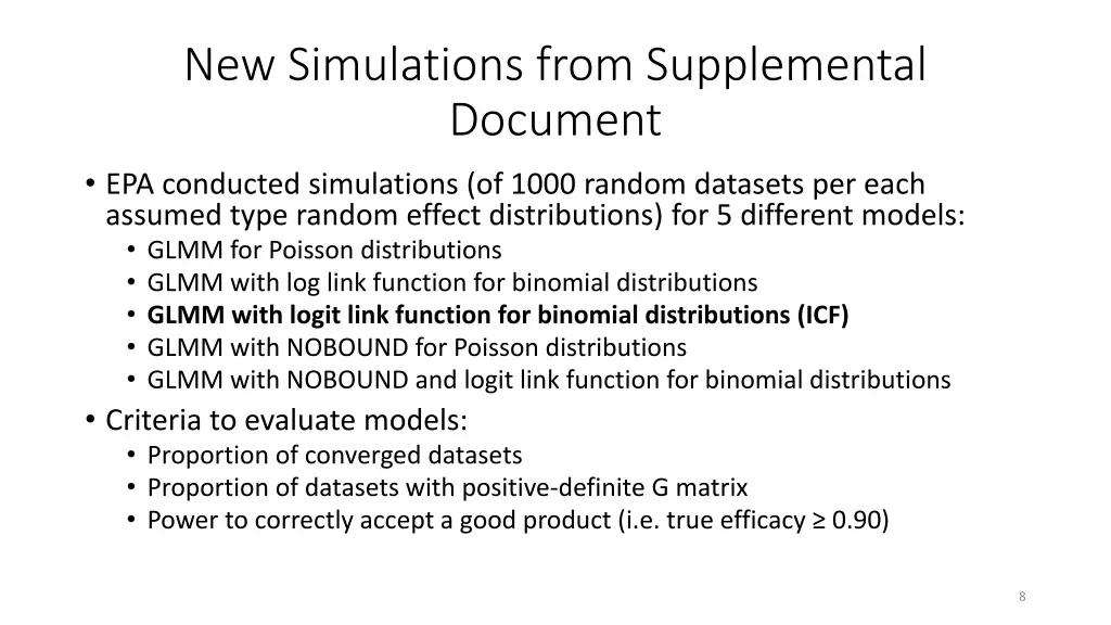 new simulations from supplemental document