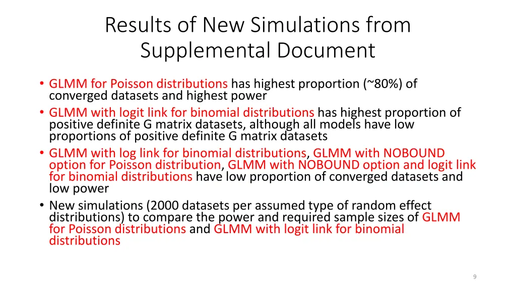 results of new simulations from supplemental