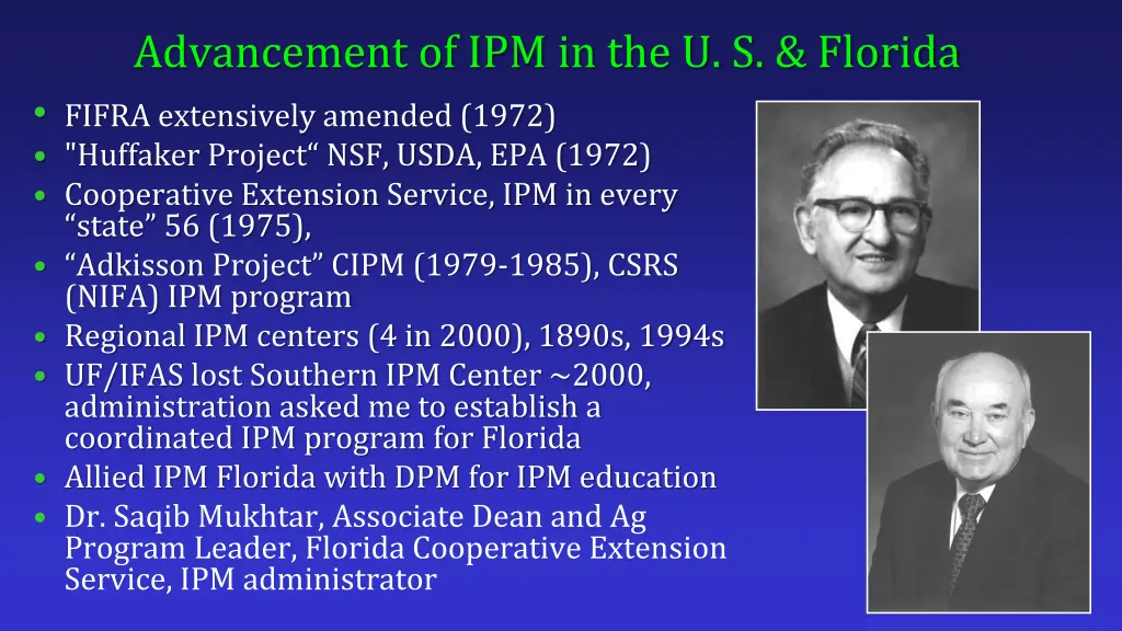 advancement of ipm in the u s florida fifra