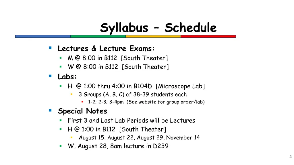 syllabus schedule