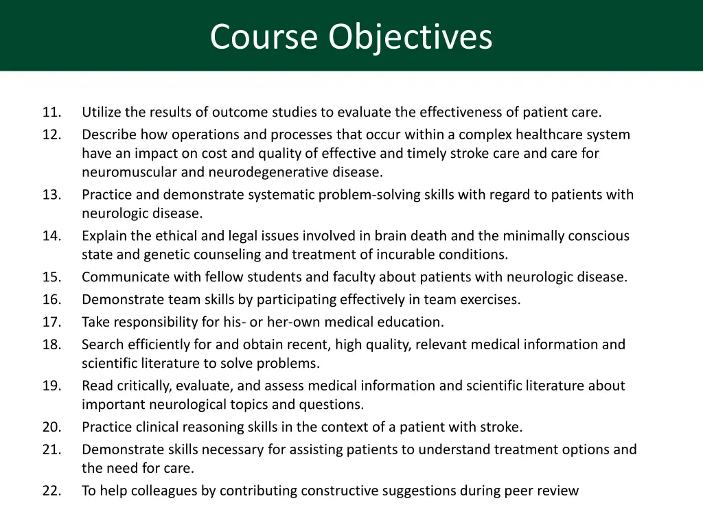 course objectives 1