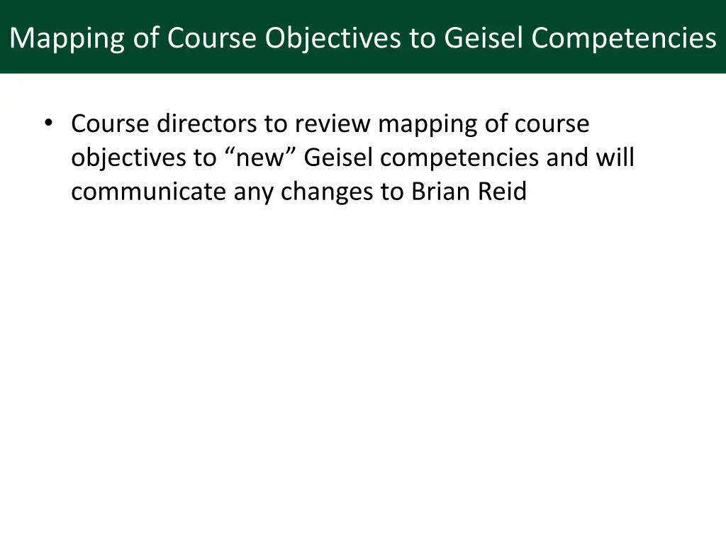 mapping of course objectives to geisel