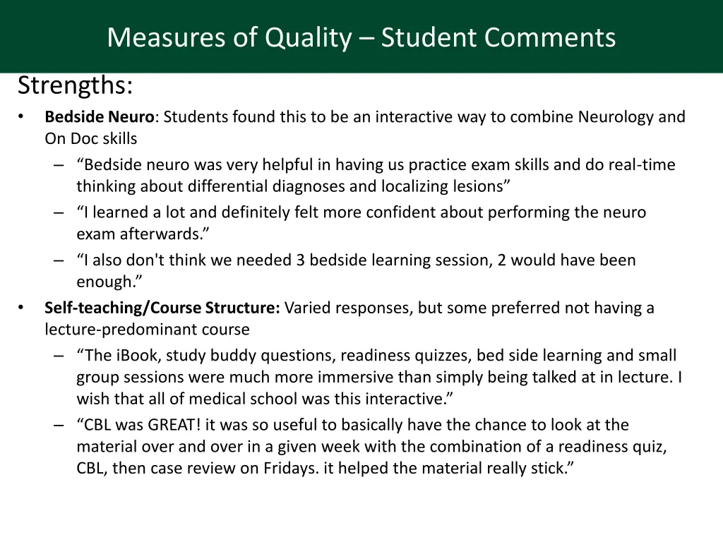 measures of quality student comments 1