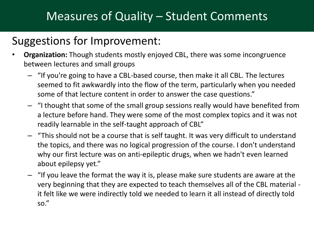 measures of quality student comments 2