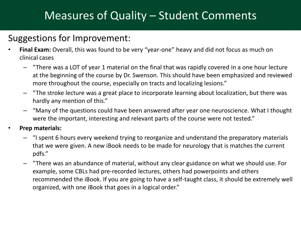 measures of quality student comments 3