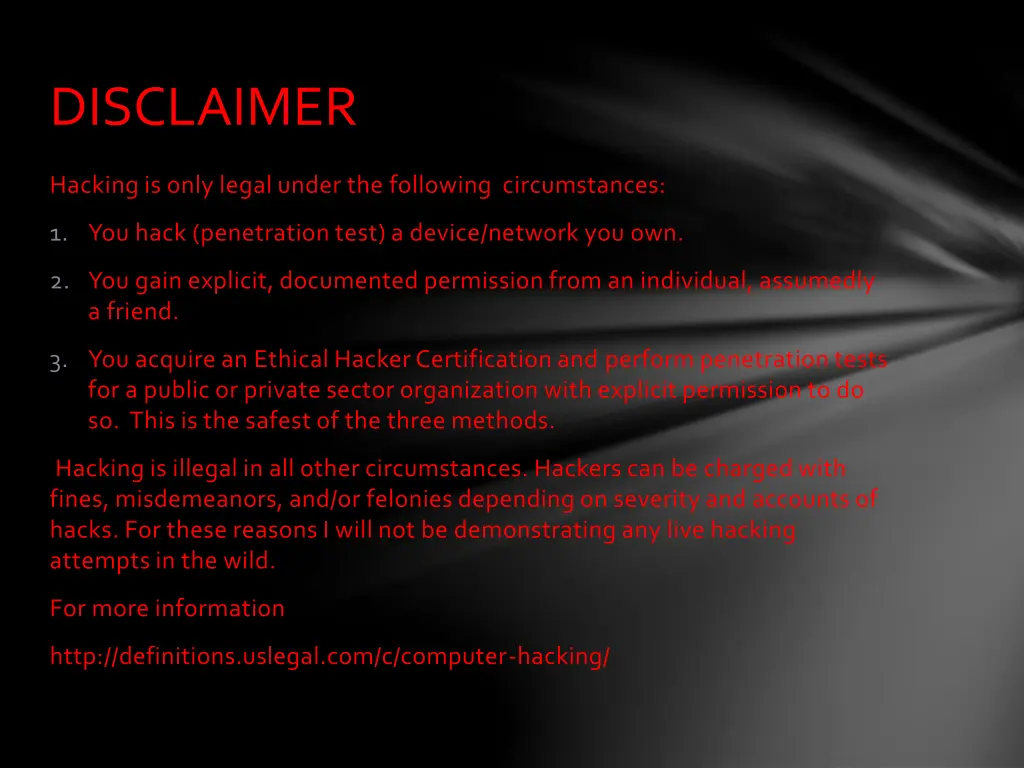 disclaimer