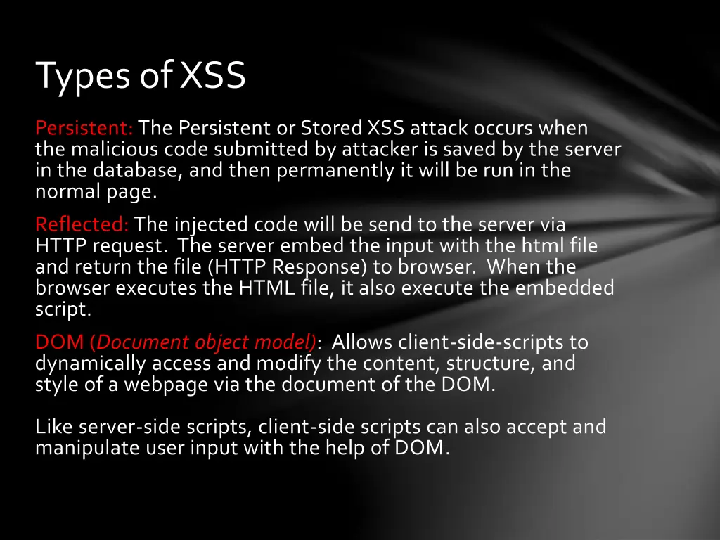 types of xss