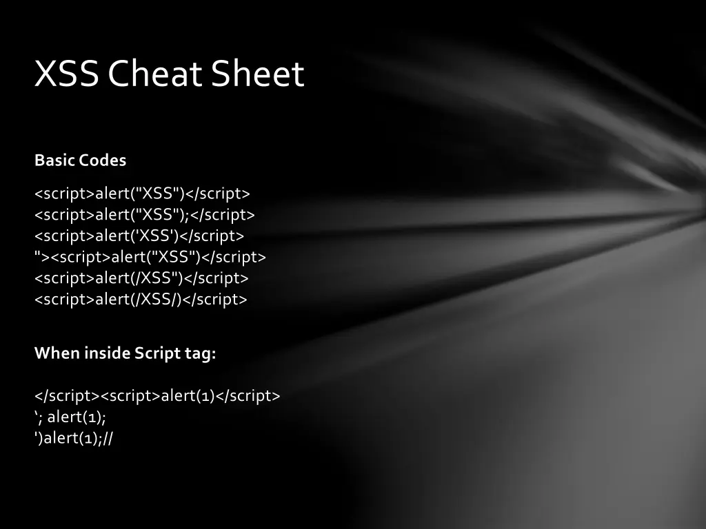 xss cheat sheet