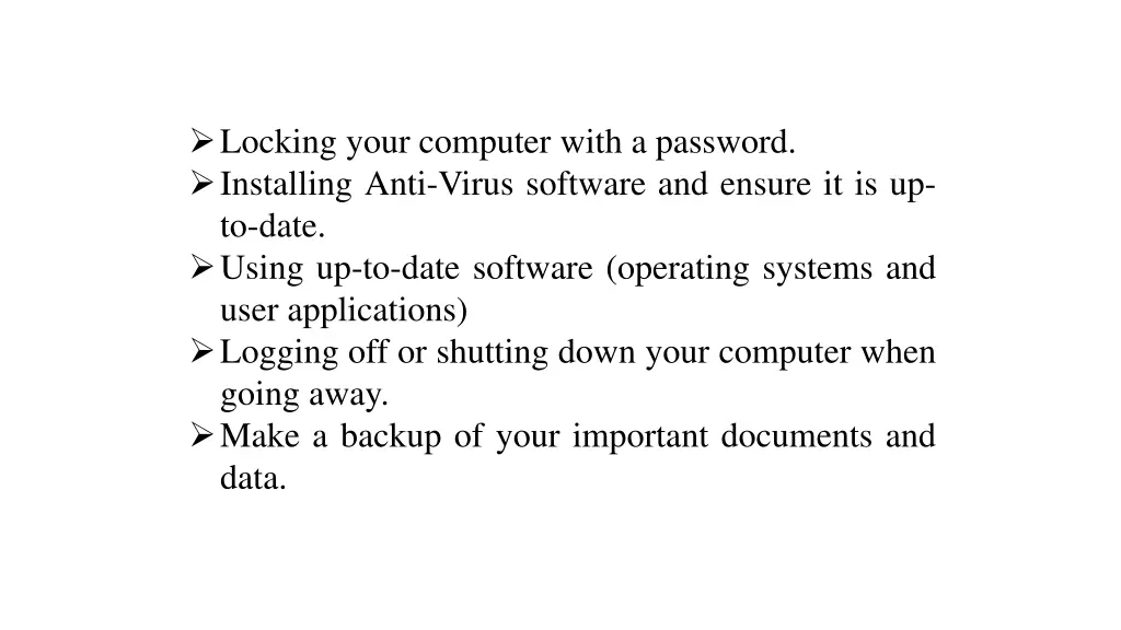 locking your computer with a password installing