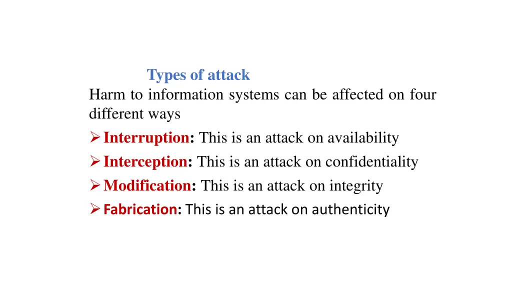 types of attack