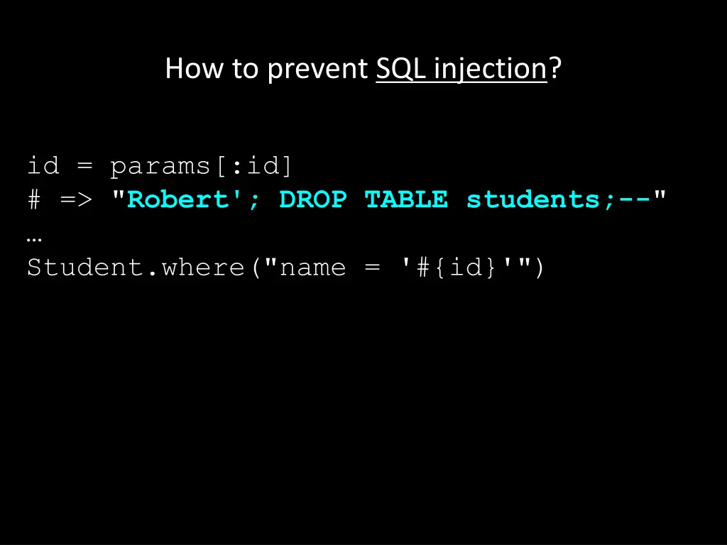 how to prevent sql injection